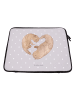 Mr. & Mrs. Panda Laptop Bag Otter Herz ohne Spruch in Grau Pastell