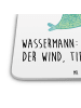Mr. & Mrs. Panda Glasuntersetzer Wassermann Astrologie mit Spruch in Weiß