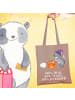 Mr. & Mrs. Panda Tragetasche Kater Hexenkessel mit Spruch in Braun Pastell