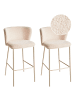 Beliani 2er-Set Barhocker MINA II in Beige