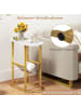 COSTWAY Beistelltisch 2-stufig oval in Gold