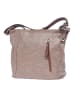 Florence Florence Schultertasche, Henkeltasche, Umhängetasche Leder taupe, braun ca. 35cm