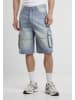 Urban Classics Jeans Shorts in new light blue dirty washed