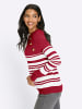 Sieh an! Langarm-Pullover in rot-weiß-geringelt