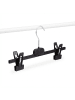 relaxdays 12 x Hosenbügel in Schwarz - (B)35,5 x(H)15 x(T)2,5 cm