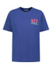 Sublevel Rundhals T-Shirt Kurzarm Motivprint Casual in Blau