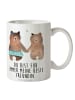 Mr. & Mrs. Panda Kaffeetasse Bär Freundin mit Spruch in Weiß
