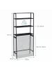 relaxdays Waschmaschinenregal in Schwarz - (B)65 x (H)157 x (T)28 cm