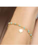 Luxenter Armband aus 925er Sterlingsilber und blau lackiertem mit 18K Gelbgold-Finish