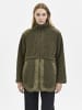 SELECTED FEMME Warme Teddy Kunstfell Übergangsjacke Fleece Parka ohne Kapuze SLFRUBA in Khaki