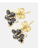 Vanlere Ohrstecker aus 375 Gelbgold mit Saphir Blumen-Design