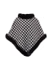 Damen Poncho in Schwarz Wollweiss