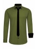 Hemd mit Krawatte in Khaki