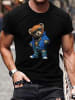 T-Shirt CoolerTeddybär SCHWARZ-Blau