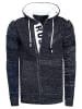 Full Zip Grobstrick Kapuzen-Strick-Jacke in Marine