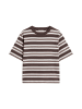 Gestreiftes T-Shirt relaxed in Dark Red