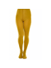 Blickdichte und warm 60 DEN Mikrofaser Strumpfhose ohne Muster in Mustard Gelb