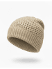 Strick Beanie Mütze in Creme-Beige