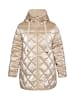 Women Langer Steppmantel in Champagner