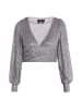 Damen Longsleeveshirt in Grau Silber