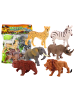 Set mit 6 Wildtierfiguren, Elefant, Löwe, Nashorn