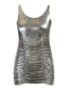 Damen Strick Trägerkleid Mini in Schwarz Metallisch