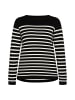 Damen Strick Pullover in Schwarz Wollweiss