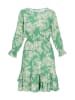 Women Dress in green white