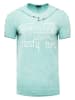 T-Shirt Verwaschen mir Front Print in Mint