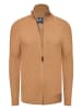 Feinstrick im Biker-Stile Slim Fit Strick-Jacke in Camel