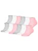 Socken 12er Pack in Grau/Weiß/Rosa