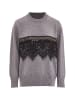 Damen Strickpullover in Hellgrau Melange
