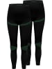 2 x Thermounterhose Lange Skiunterwäsche für Damen in Schwarz/Grün