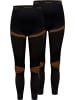 2 x Thermounterhose Lange Skiunterwäsche für Damen in Schwarz/Orange