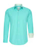 Pastell Hemd S - 6XL Slim Fit Cotton-Stretch in Cyan