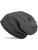 Feinstrick Beanie Mütze in Dunkelgrau