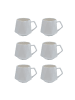 Kaffee Tee Tasse in Feinschliff Optik 350 ml Becher mit Henkel in 6x Weiß