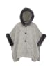 Damen Poncho in Hellgrau
