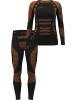 Funktionsunterwäsche Set Hemd + Hose Unisex in Orange/Schwarz