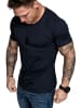 Basic T-Shirt mit Rundhalsausschnitt LANCASTER in Navyblau