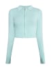 Damen Cropped Strickjacke in Lagune Minze