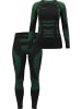 Damen Sport-Funktionsunterwäsche Set Hemd + Hose in Grün/Schwarz