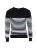 Damen Pullover in SCHWARZ WOLLWEISS STREIFEN