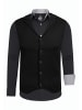 Hemd mit Weste in Schwarz / Grau