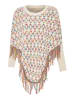Damen Poncho in Wollweiss