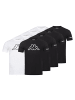 Kappa 8er Pack Herren-T-Shirt LOGO mit Rundhals Ausschnitt in 4xWeiß 4xSchwarz