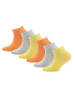 6er-Set Socken Mäusezähnchenrand in orange-gelb-grau