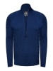 Feinstrick im Biker-Stile Slim Fit Strick-Jacke in Indigo
