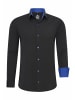 Business Hemd Slim Fit Premium Cotton-Stretch in Schwarz / Sax