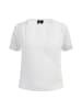 Damen Kurzarm-Pullover in Wollweiss